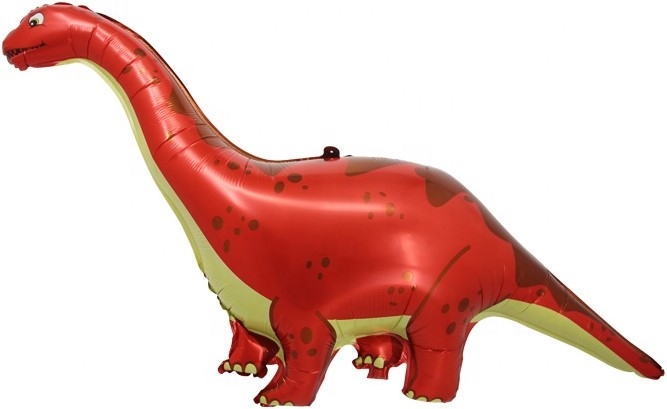 Шар Фигура, Динозавр Диплодок, Красный (в упаковке)